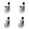 Service Caster 5'' Nylon Swivel 1-7/8'' Expanding Stem Caster Set 2 Total Lock Brakes, 4PK SCC-EXTTL20S514-NYS-2-S-2-178 - alternate 1